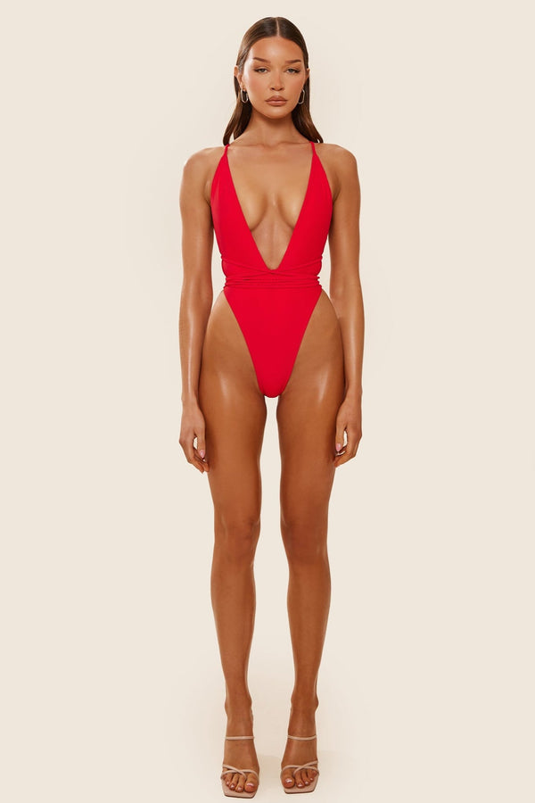 The Fishtail Swim in Red