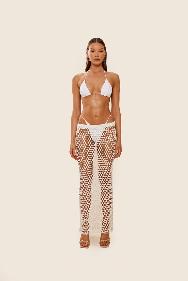The Crochet Maxi Cover Up- White