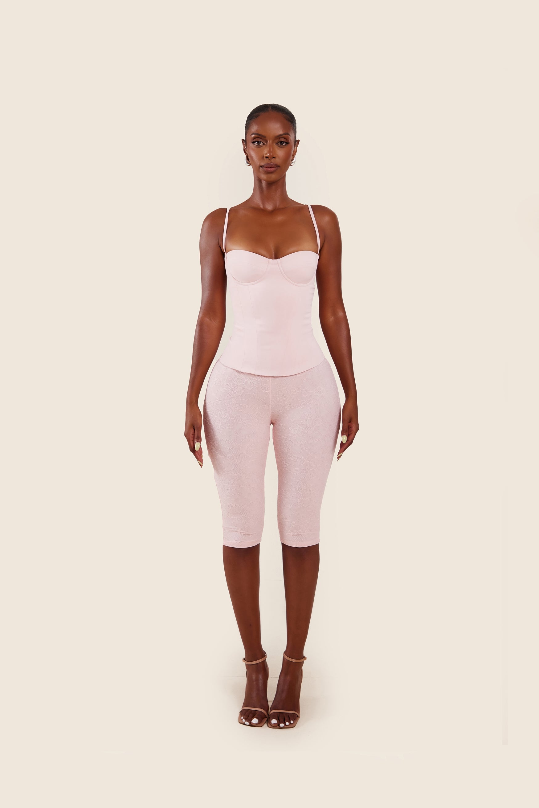 The Everly Lace Up Corset Top in Baby Pink – Mars The Label AUS