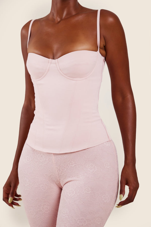 The Everly Corset in Baby Pink
