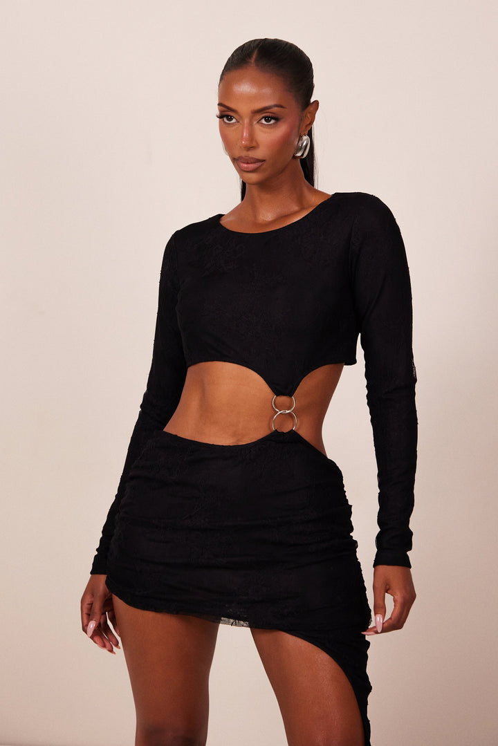 Ring Detail Cut Out Dress in Black – Mars The Label AUS