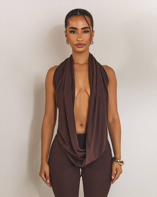 The Leia Top in Brown