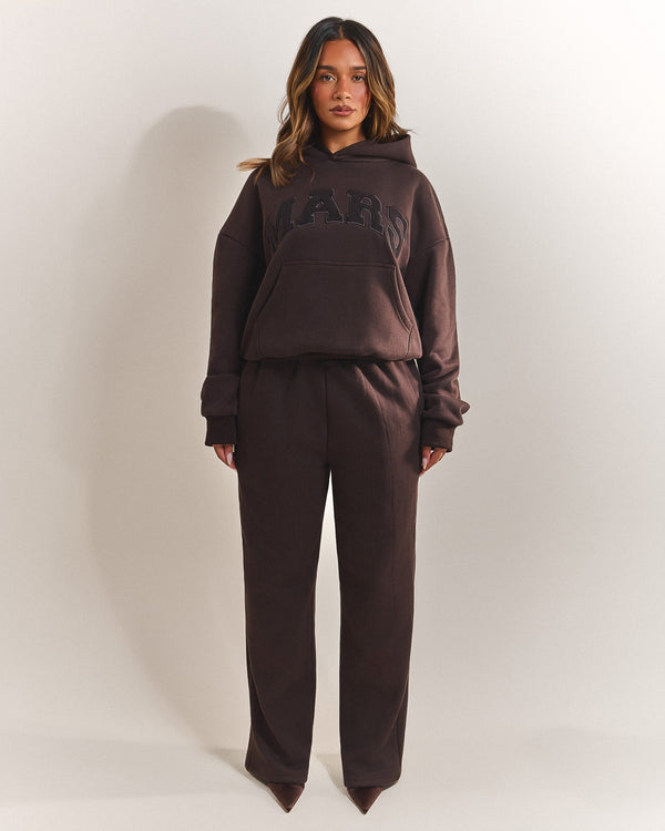 The Varsity Straight Leg Jogger in Brown