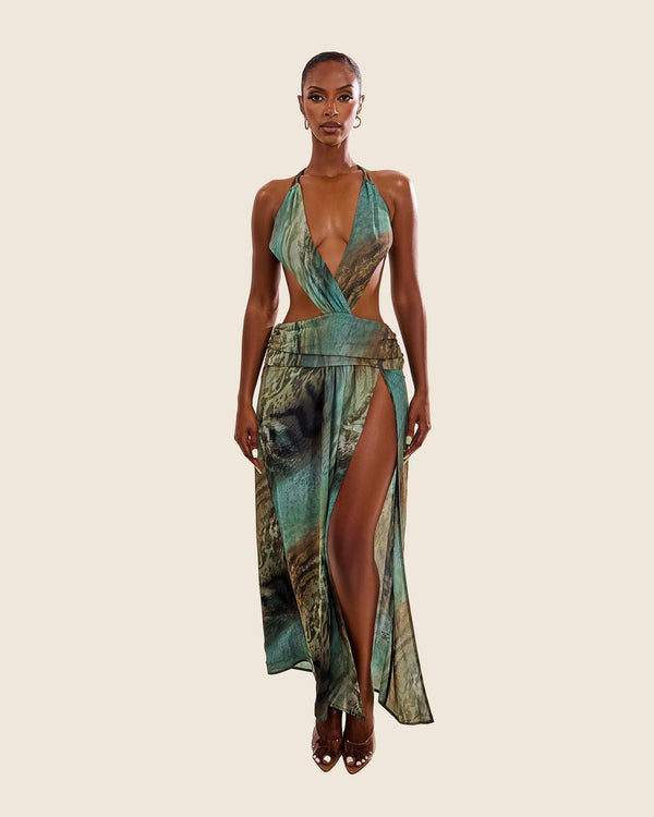 The Ari Maxi in Teal Print
