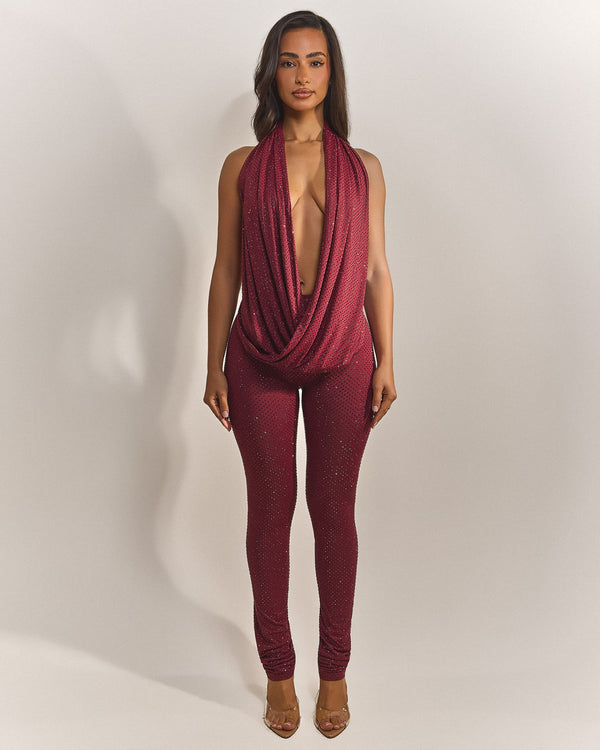 The Leia Leggings in Wine Hotfix