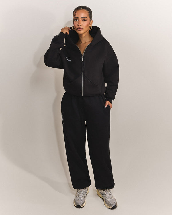 The Classics Longline Zip Jacket in Black