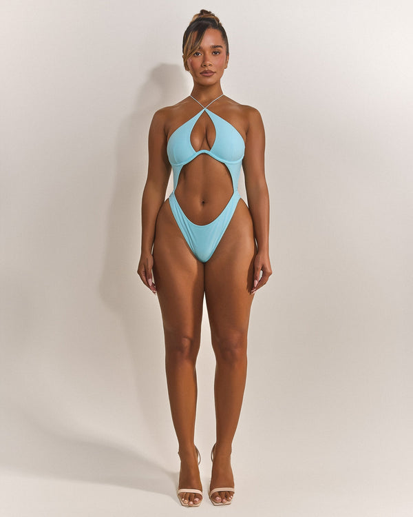 The Kylie Underwire Swim in Powder Blue